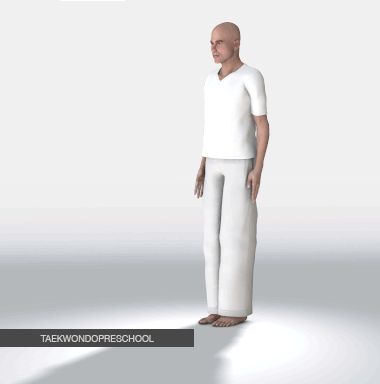 3D Animated Outward Crescent Kick ( 바깥차기 bakkat-chagi )