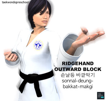 Ridgehand Outward Block (Sonnal deung bakkat makgi)