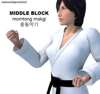 Middle Block ( 몸통막기 momtong makgi )