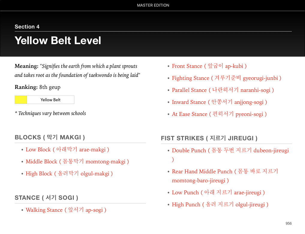 Sample Page from Taekwondo Preschool Master Edition
