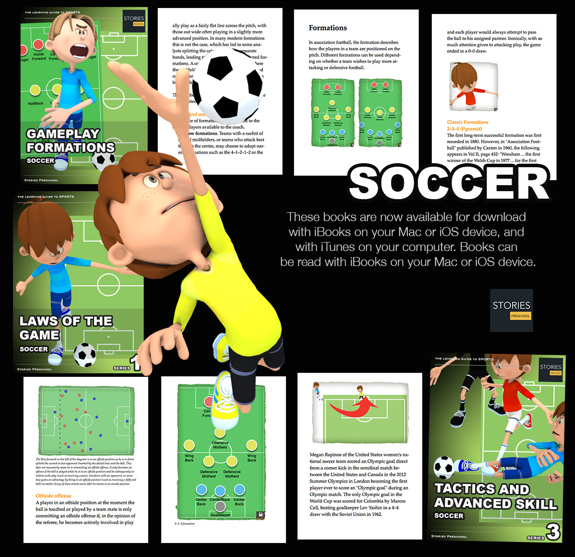 Soccer Apple Books: Soccer is a sport played between two teams of eleven players with a spherical ball. The object of the game is to score by getting the ball into the opposing goal | Stories Preschool