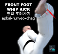 Front Foot Whip Kick ( 앞발 후려차기 apbal-huryeo-chagi )