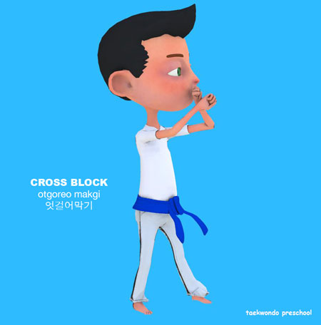 Cross Block ( 엇걸어막기 otgoreo makgi )