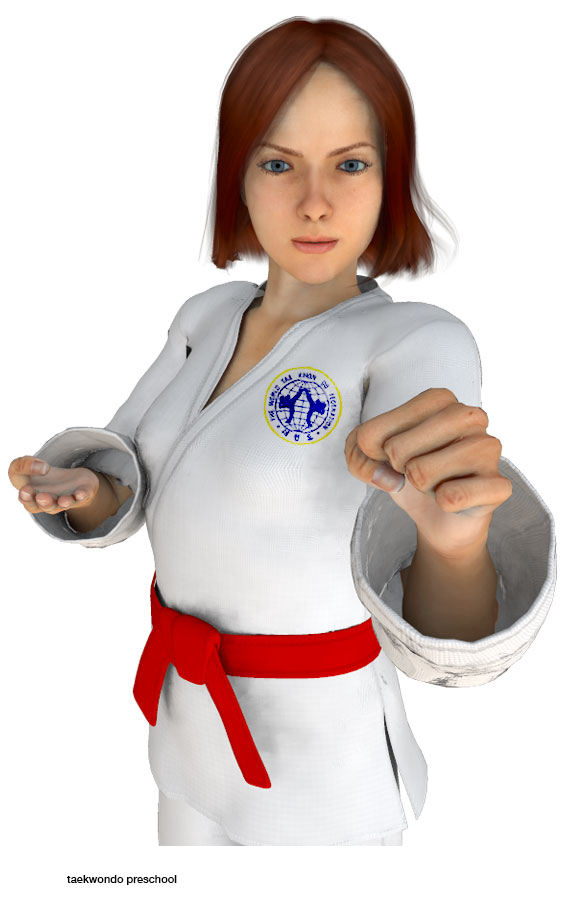 Taekwondo practitioner preparing to strike