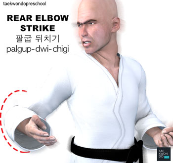 Rear Elbow Strike ( 팔굽 뒤치기 palgup-dwi-chigi )