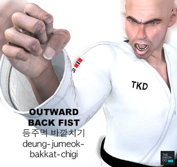 Outward Back Fist ( 등주먹 바깥치기 deung-jumeok-bakkat-chigi )