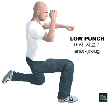 Low Punch ( 아래 지르기 arae-jireugi )