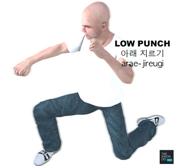 Low Punch ( 아래 지르기 arae-jireugi )