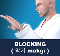 In martial arts, blocking is the act of stopping or deflecting an opponent's attack for the purpose of preventing injurious contact with the body