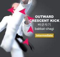 Outward Crescent Kick ( 바깥차기 bakkat-chagi )