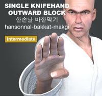 Single KnifeHand Outward Block ( 한손날 바깥막기 hansonnal bakkat makgi )