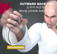 Outward Back Fist ( 등주먹 바깥치기 deung-jumeok-bakkat-chigi )