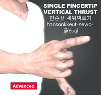 Single Fingertip Vertical Thrust ( 한손끝 세워찌르기 hansonkkeut-sewo-jjireugi )
