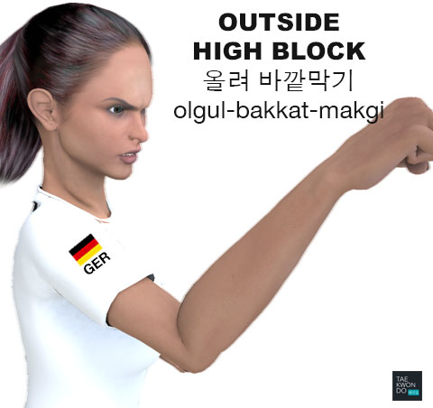 High Outside Block (올려 바깥막기 olgul bakkat makgi)