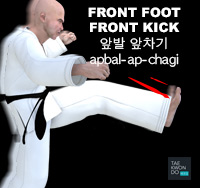 Front Foot Front Kick ( 앞발 앞차기 apbal-ap-chagi )