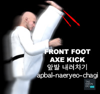 Front Foot Axe Kick ( 앞발 내려차기 apbal-naeryeo-chagi ) | Taekwondo Preschool