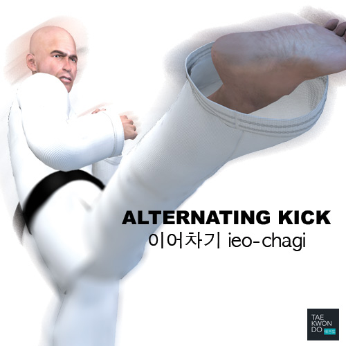 Alternating Kick ( 이어차기 ieo-chagi )