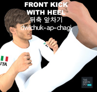 Front Kick with Heel of Foot ( 뒤축 앞차기 dwichuk-ap-chagi )