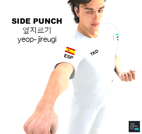 Side Punch ( 옆지르기 yeop-jireugi )