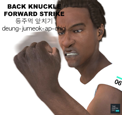 Back Knuckle Forward Strike ( 등주먹 앞치기 deung-jumeok-ap-chigi )