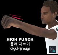 High Punch ( 올려 지르기 olgul-jireugi )