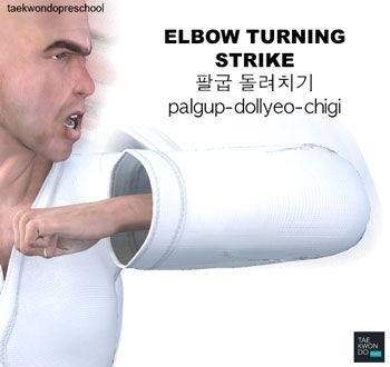 Turning Elbow Strike ( 팔굽 돌려치기 palgup-dollyeo-chigi )